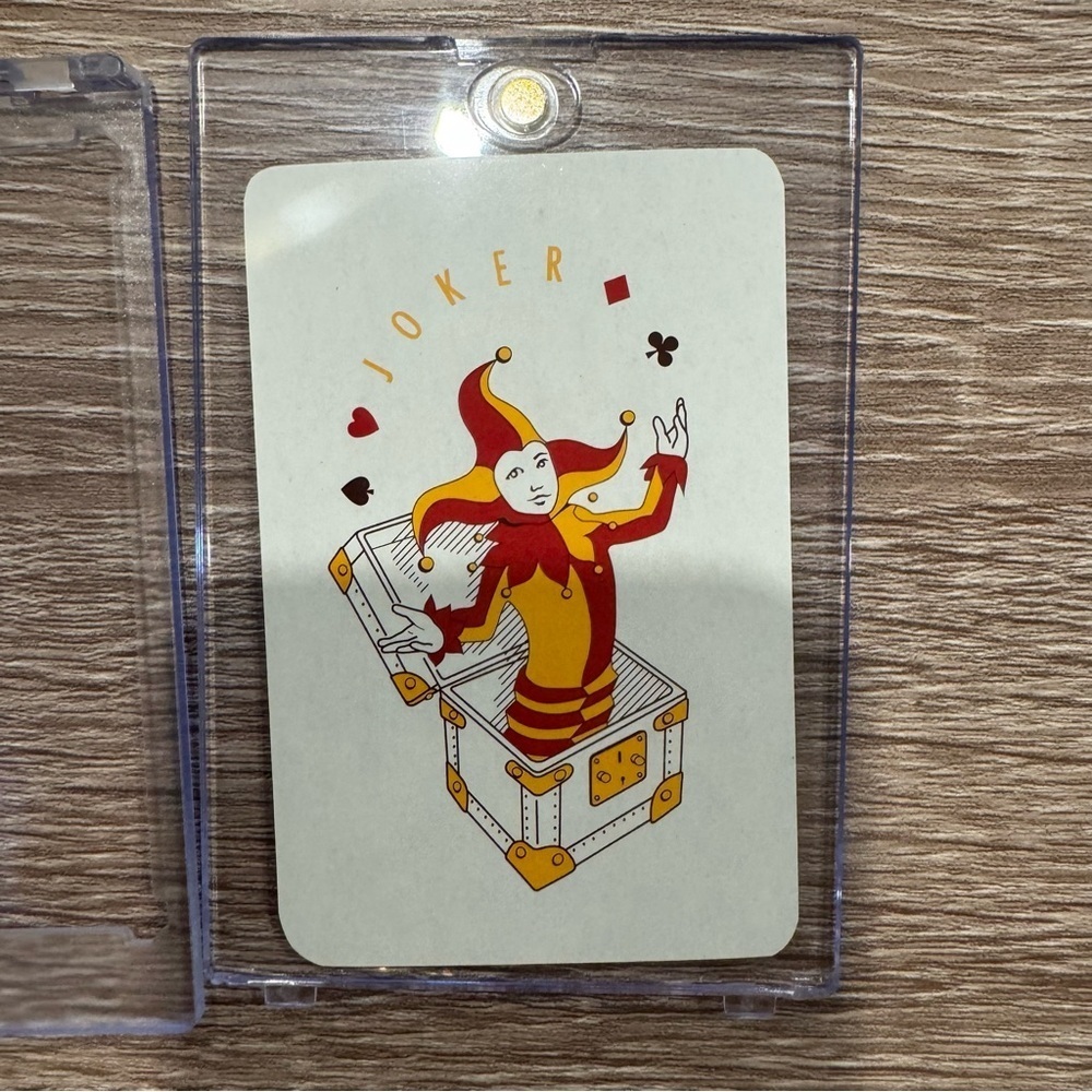 Louis Vuitton Monogram Playing Card In Case, Joker On Blue And White Card